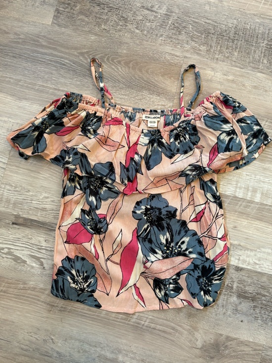 Billabong Tops - BILLABONG Floral Off-Shoulder Spaghetti adjustable Strap Top Size Small
